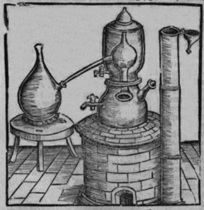 Domaine public / Wikimedia - 'Alambic à tête de Maure' dans Hieronymus Brunschwig,'Liber de arte distillandi de compositis', 1512.