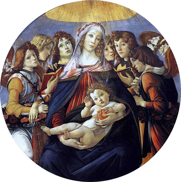 ST032-03 La Vierge la grenade vers 1487 Galleria degli Uffizi Florence